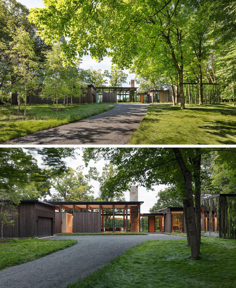 ALTUS Architecture + Design have designed a modern house in Woodland, Minnesota, that seeks to quietly integrate into the surroundings while capturing dramatic views and optimizing natural light. #ModernHouse #Architecture