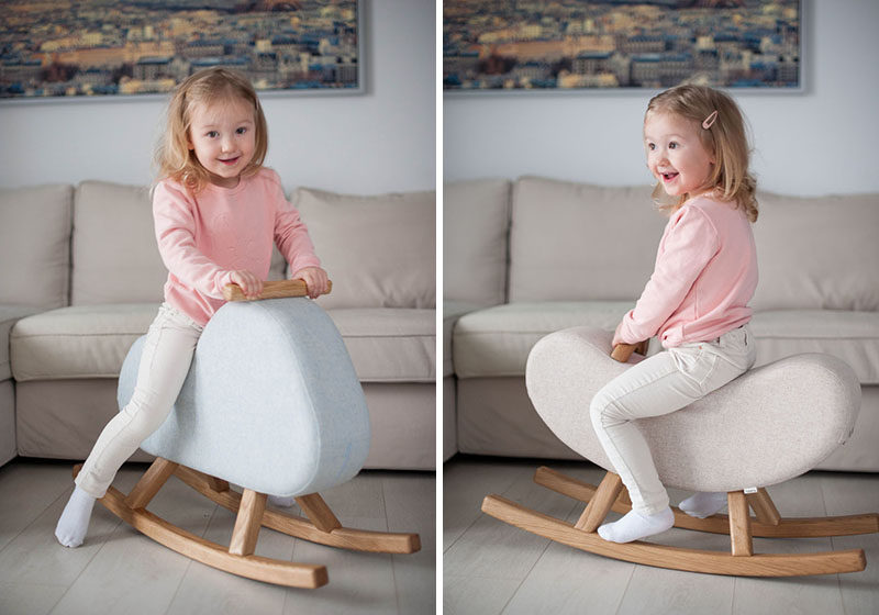 Hyggelig have designed a pair of children's rockers named 'The Mountain' and 'The Banana', that were inspired by the items that they're named after. #ModernKidsFurniture #ChildrensFurniture #ModernToys