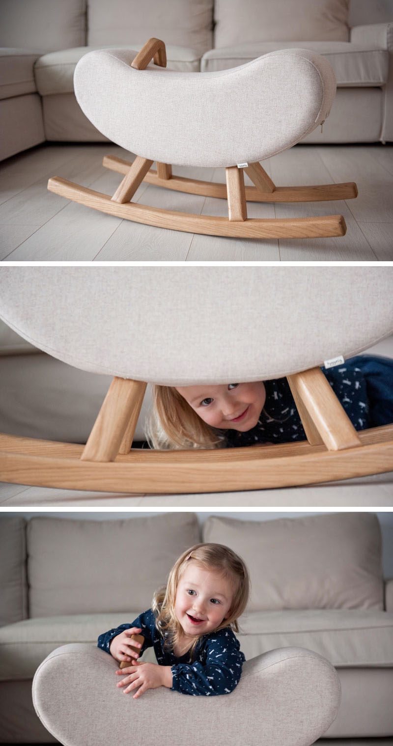 Hyggelig have designed a pair of children's rockers named 'The Mountain' and 'The Banana', that were inspired by the items that they're named after. #ModernKidsFurniture #ChildrensFurniture #ModernToys