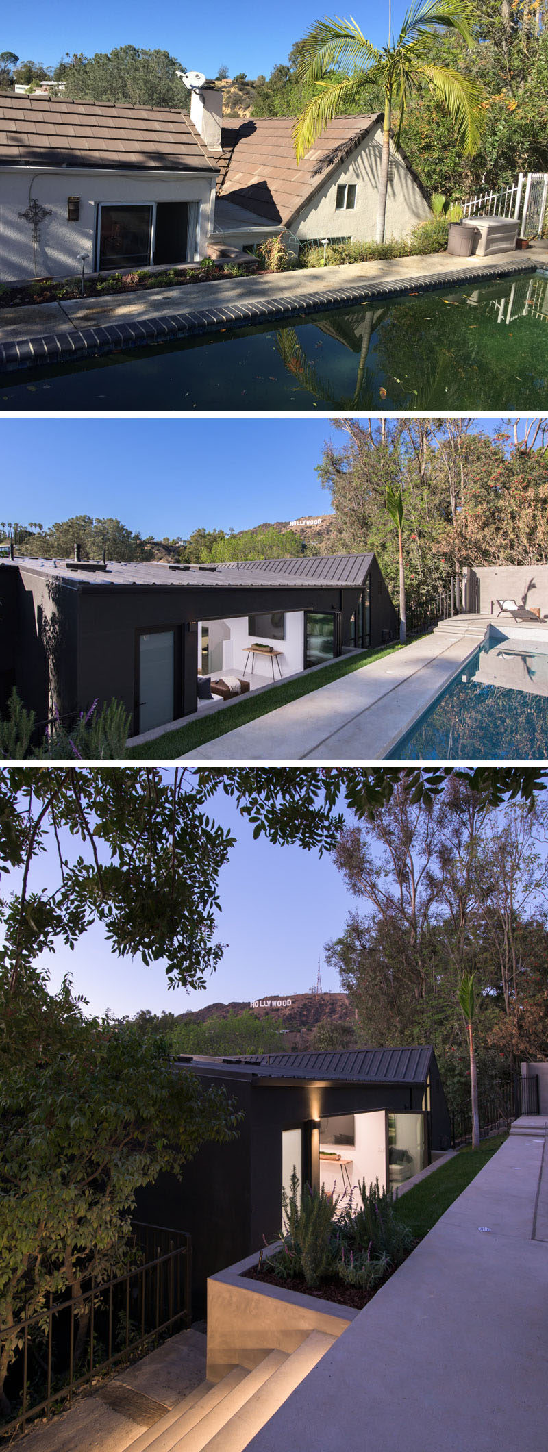 AUX Architecture have recently completed the modern renovation of a house in the Hollywood Hills, that had previously undergone multiple owners and renovations since it was originally built in 1989. #ModernRenovation #HouseRenovation