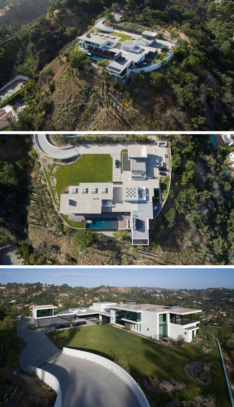 Whipple Russell Architects have designed a modern house that sits within Beverly Hills, California, and has views of the surrounding area. #ModernHouse #ModernArchitecture