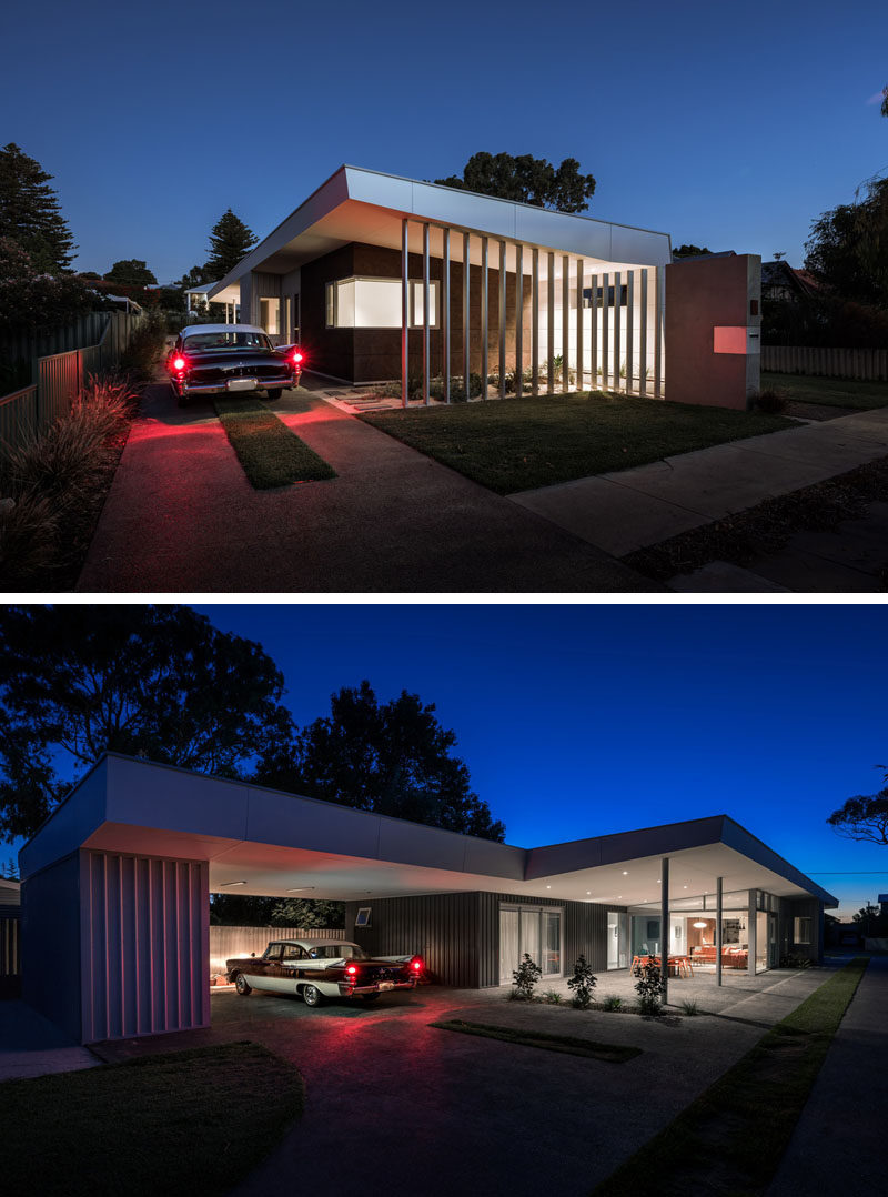 This modern house has a rear carport that can be built on to create a separate retreat for the parents and eventually handover the main part of the house to the growing children. #ModernHouse #Carport