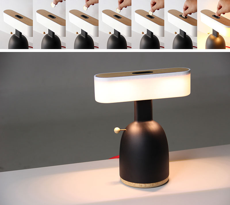 This modern light needs a coin inserted into it, to allow it to turn on. #Design #Lighting