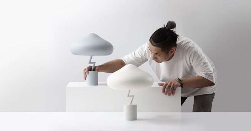South Korean designer Jinyoun Kim has created the Lightning Lamp, which was inspired by an old Korean phrase, "Being struck by a thunder out of blue sky", which describes people confronting unexpected catastrophic events. #ModernTableLamp #Lighting #Design