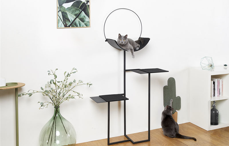 Meyou have designed a modern cat tree and a 'cactus' cat scratching tree. Click through to see more photos. #CatTree #CatFurniture #CatStand #ScratchingPost