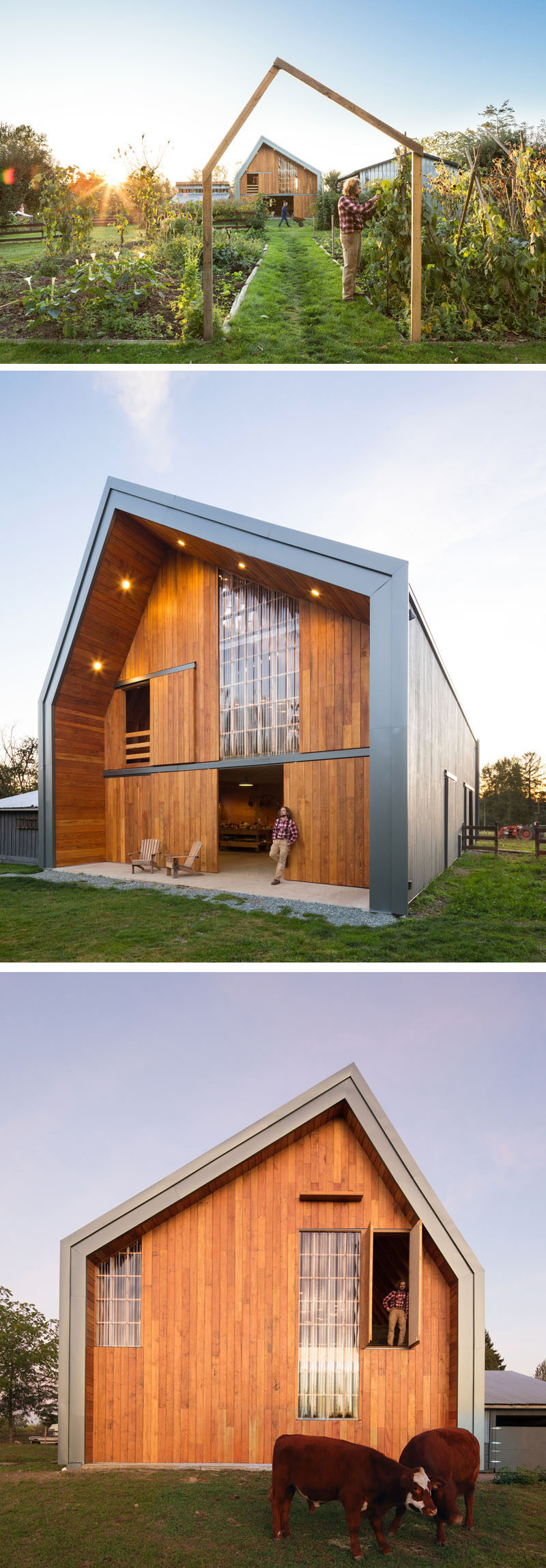 MOTIV Architects have designed a modern barn with a hayloft that can be used as a vibrant community gathering space, suitable for concerts, weddings and long-table dinners. #ModernBarn #ModernArchitecture