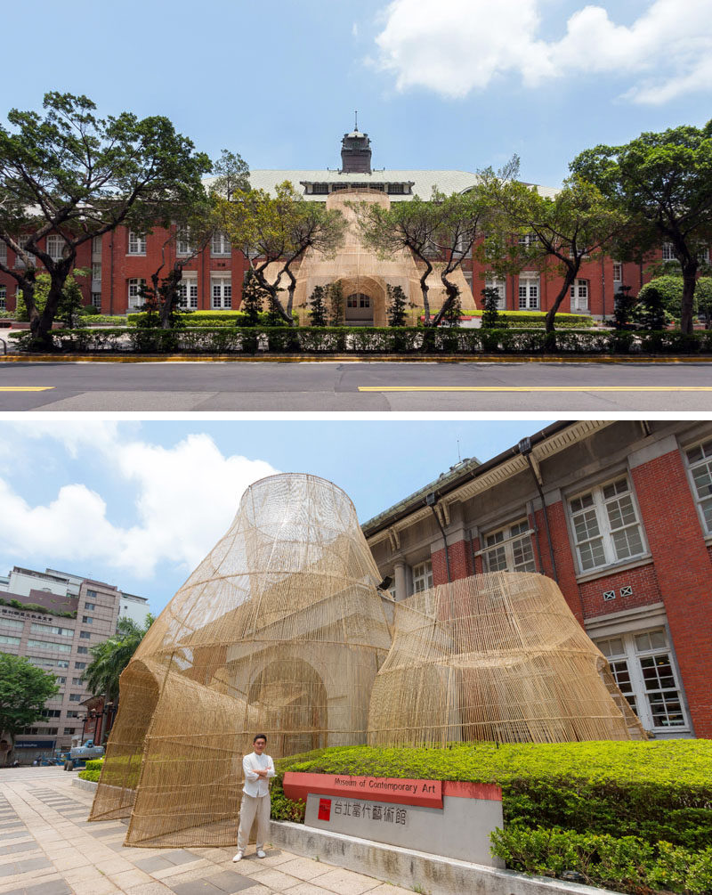 Artist Cheng Tsung FENG has designed a large bamboo art installation for the Museum of Contemporary Art in Taipei, Taiwan, that's named "The Trap". #ModernArt #ArtInstallation #Sculpture #Bamboo #Design