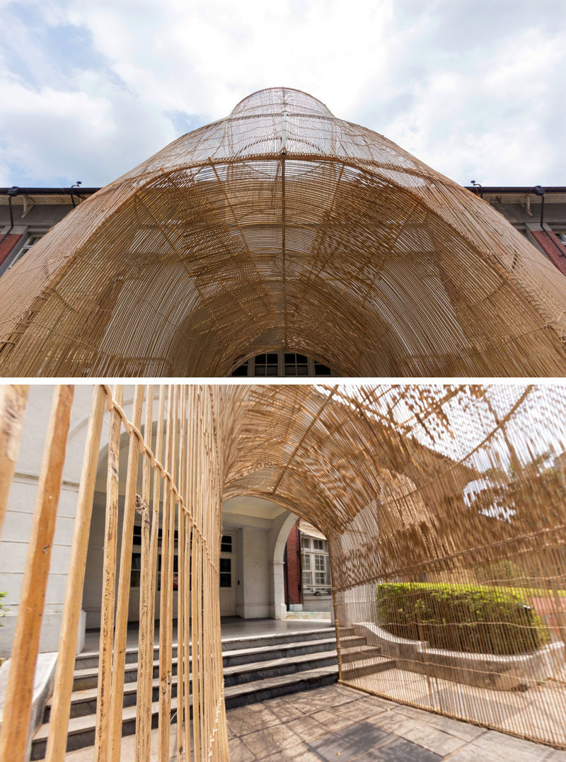 Artist Cheng Tsung FENG has designed a large bamboo art installation for the Museum of Contemporary Art in Taipei, Taiwan, that's named "The Trap". #ModernArt #ArtInstallation #Sculpture #Bamboo #Design