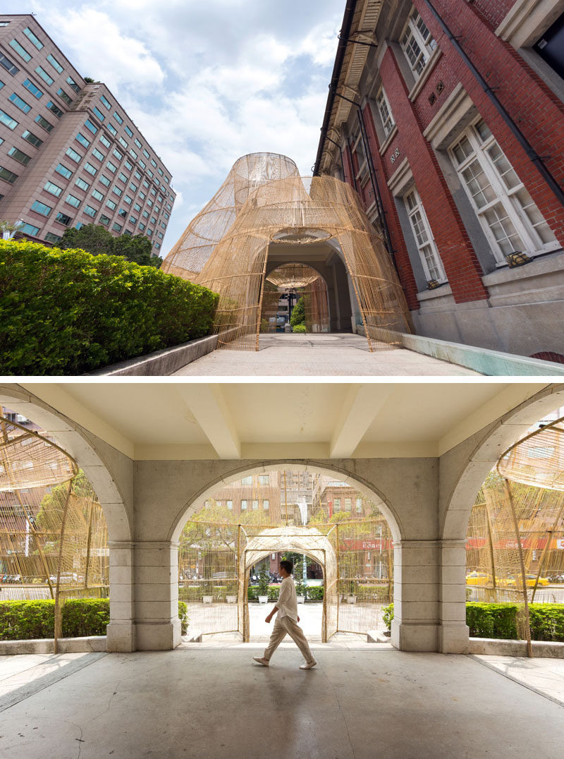 Artist Cheng Tsung FENG has designed a large bamboo art installation for the Museum of Contemporary Art in Taipei, Taiwan, that's named "The Trap". #ModernArt #ArtInstallation #Sculpture #Bamboo #Design