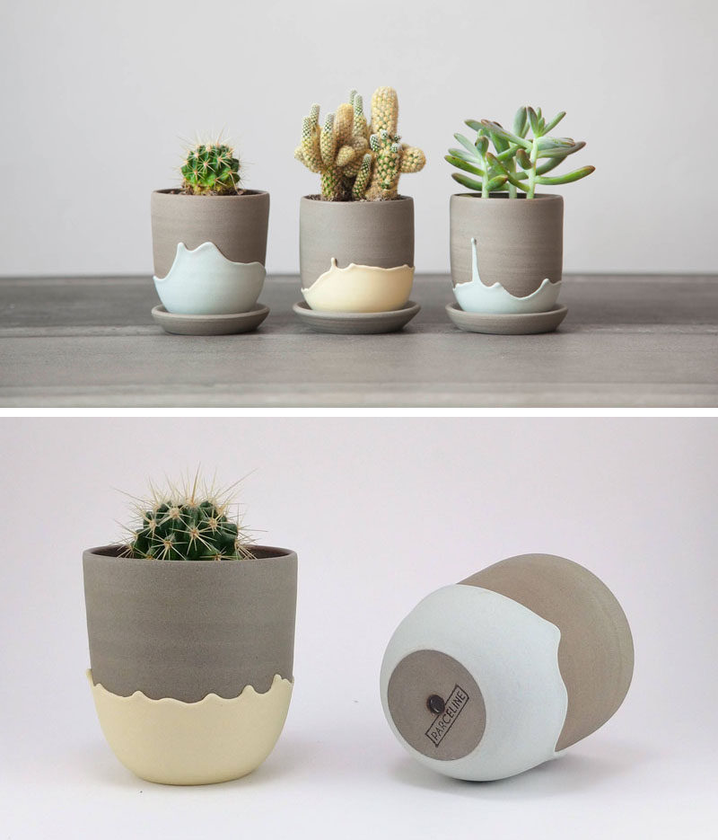 Celine Fafard, the owner and creator of Parceline, has designed a collection of modern ceramics from her studio in Montreal, Canada. #ModernPlanter #CeramicPlanter #Cactus #Decor #HomeDecor #Modern