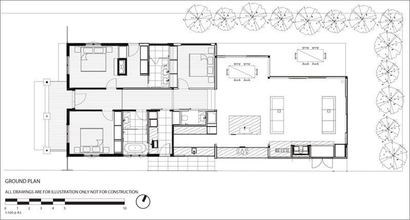 Finnis Architects with Damon Hills, have recently completed 'The Light Box', a modern extension that has been added to a heritage Californian Bungalow in Melbourne, Australia. #FloorPlans #HouseExtension #HouseAddition #Architecture