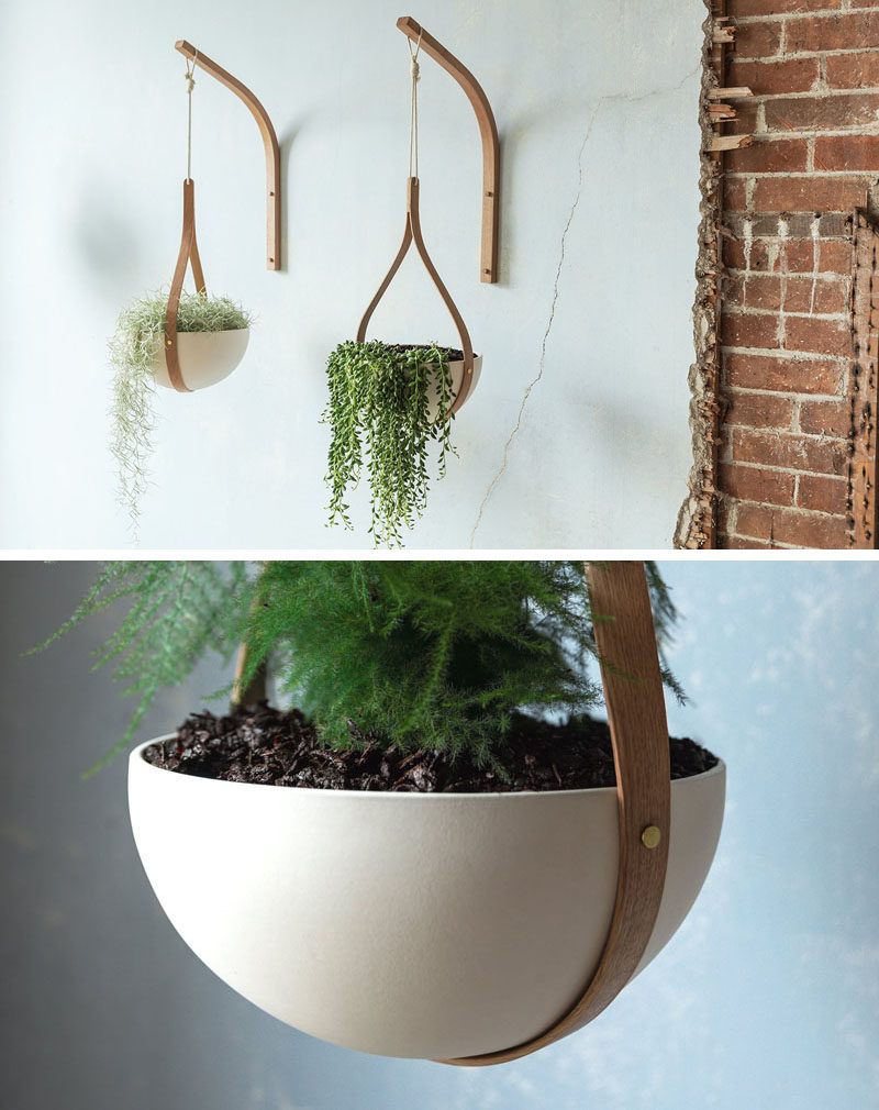 From his studios in Cornwall, England, designer Tom Raffield has created his new line of modern wood planters named 'The Green Range'. #ModernPlanter #Plants #HangingPlanter #Design