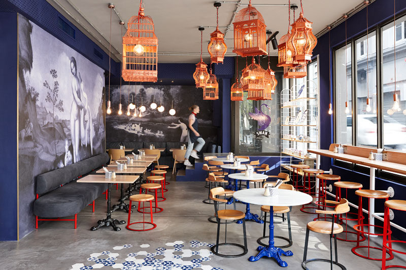 Haldane Martin have recently completed a new café for Cape Town: a traditional French crêperie called Swan Café. #CafeInterior #InteriorDesign