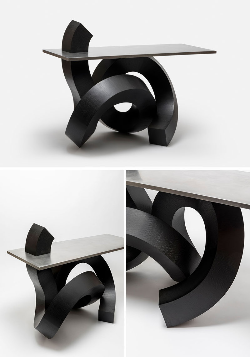 Korean designer Chulan Kwak has designed a modern chair and table that were inspired by Caoshu, Chinese cursive brush-writing. #ModernFurniture #Cursive #ModernDesign #FurnitureDesign