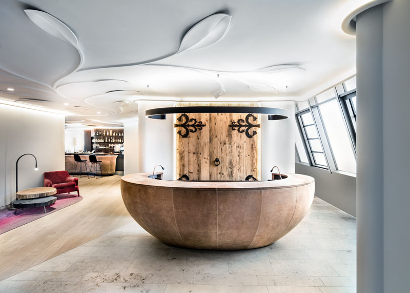 Modern Hotel Lobby Curved Reception Desk 150618 209 02 Contemporist