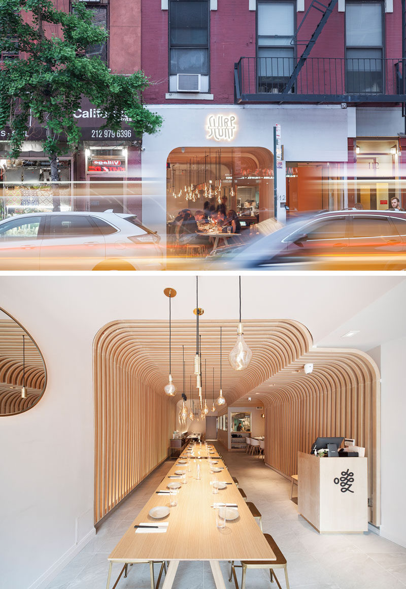 New Practice Studio have recently completed Hunan Slurp, a modern eatery that features authentic street rice noodles, and is located in the East Village neighborhood of New York. #Restaurant #ModernRestaurant #NewYork #InteriorDesign