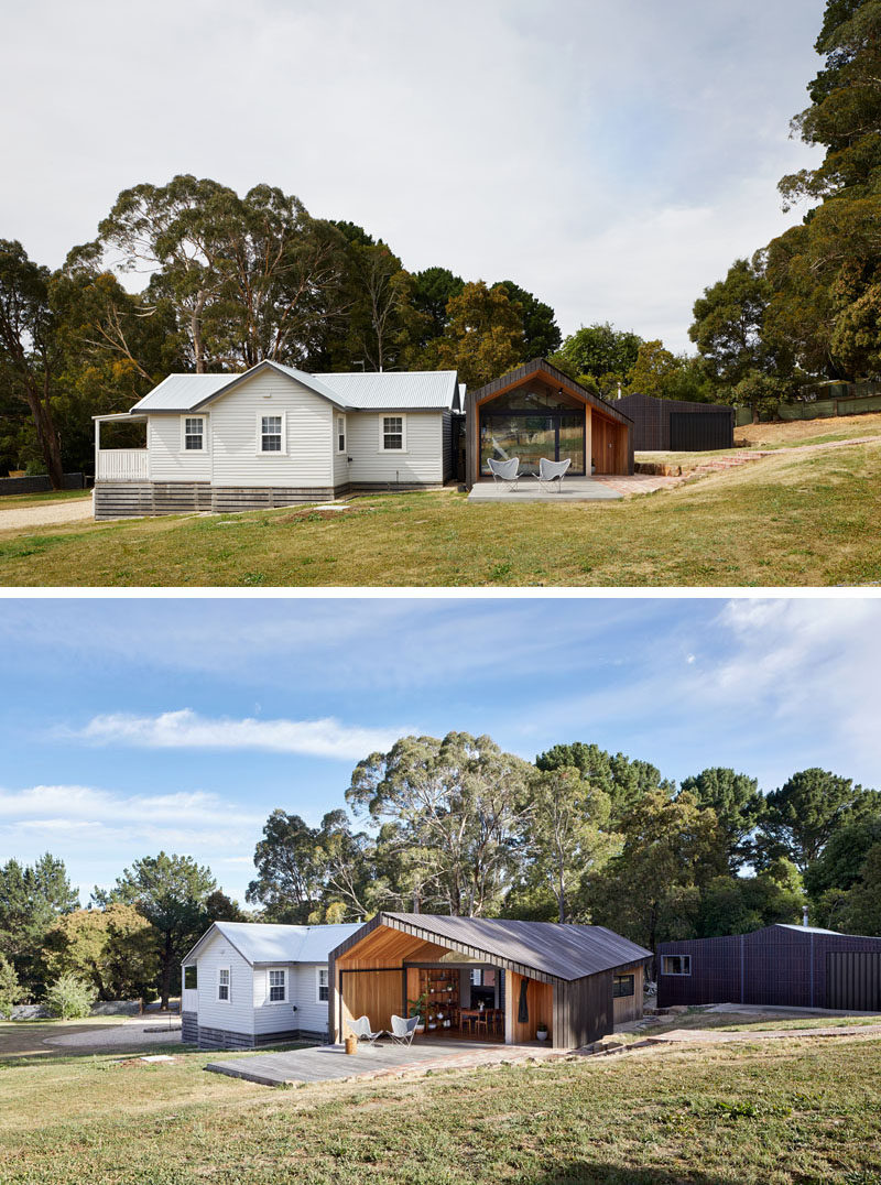 Solomon Troup Architects have designed a modest addition to an existing dwelling on a rural Australian property. #ModernAddition #ModernExtension #WoodExtension #Architecture