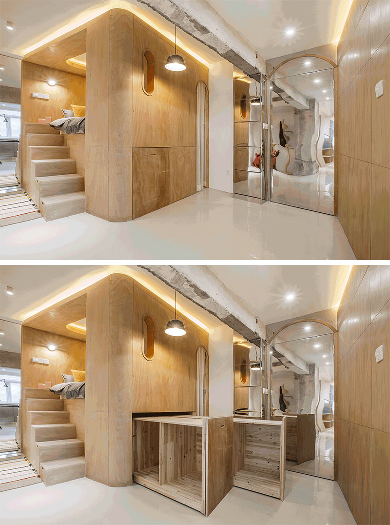Modern Bedroom Raised Cube Interior Design Storage 240718 1244 04