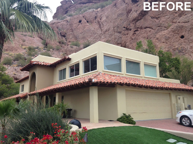 The Ranch Mine have recently transformed a Spanish Colonial Revival style house into the ‘Red Rocks’ residence, a modern house that sits against the side of Camelback Mountain in Phoenix, Arizona. #BEFOREPIC