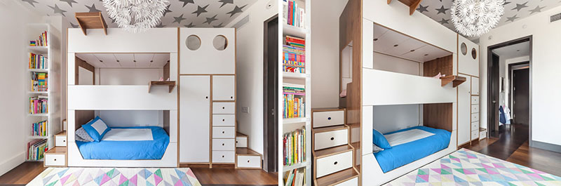 This Triple Bunk Bed Was Designed With, Triple Bunk Beds With Stairs And Storage