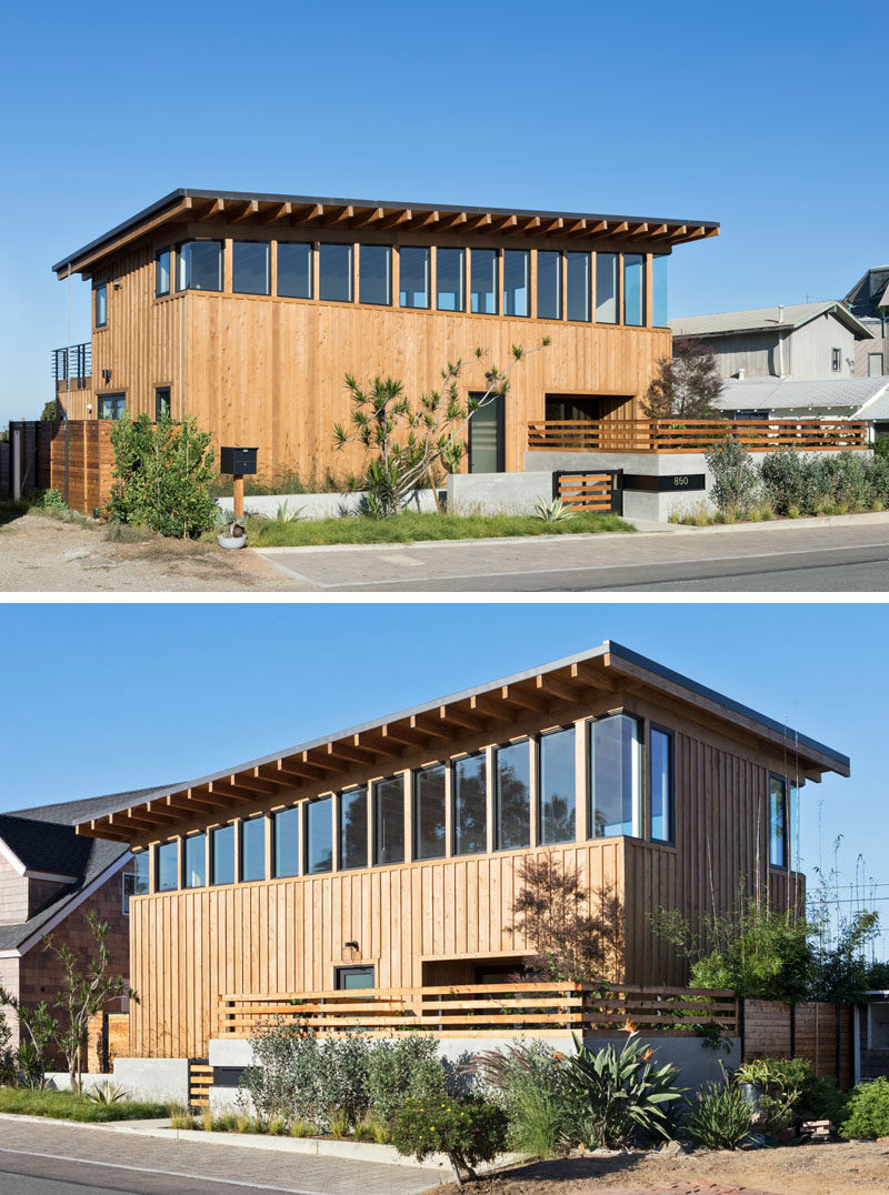 Brett Farrow Architect has completed the Cornish House, a new modern residential project located in the Southern California Coastal community of Encinitas. #Architecture #ModernHouse #WoodHouse #Windows