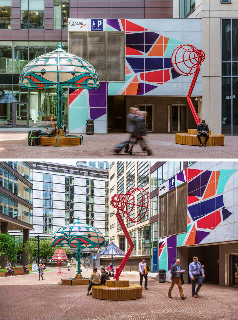 Art and design studio Arcylicize, has created 'The Manchester Lamps', five oversized lamps that illuminate the city of Manchester. #Art #Lighting #PublicArt #Sculpture #Installation