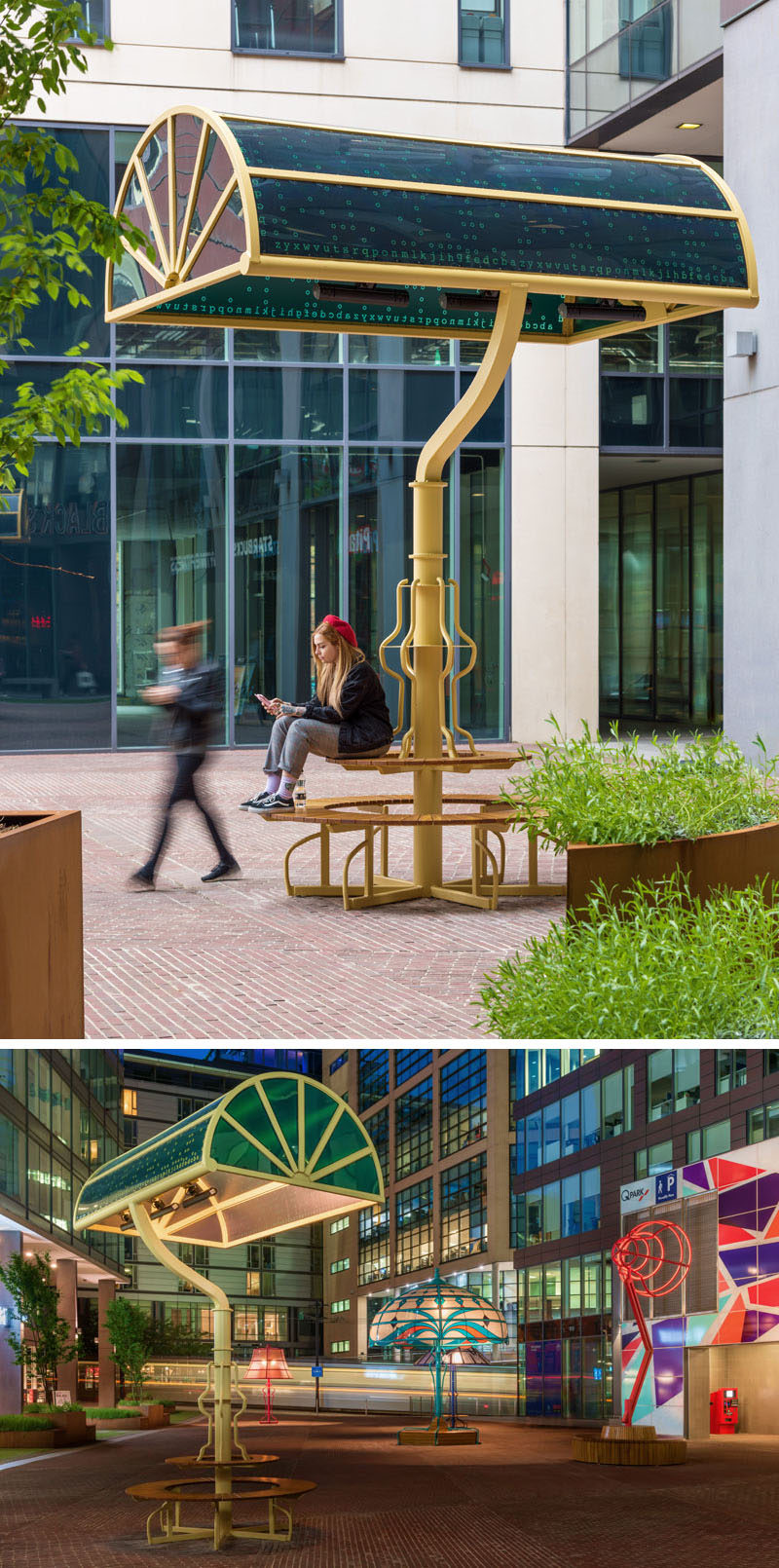 Art and design studio Arcylicize, has created 'The Manchester Lamps', five oversized lamps that illuminate the city of Manchester. #Art #Lighting #PublicArt #Sculpture #Installation