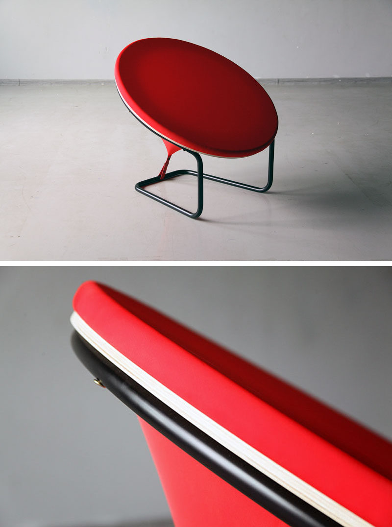 Lithuanian designer Gaudute Zilyte, has created REDDOT, a bright red modern and sculptural armchair. #Seating #Design #Furniture #ModernFurniture #FurnitureDesign #Armchair