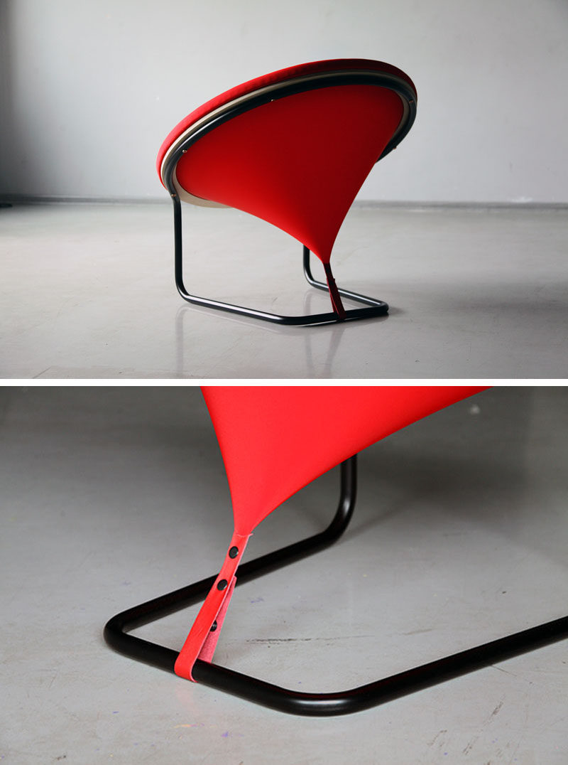 Lithuanian designer Gaudute Zilyte, has created REDDOT, a bright red modern and sculptural armchair. #Seating #Design #Furniture #ModernFurniture #FurnitureDesign #Armchair