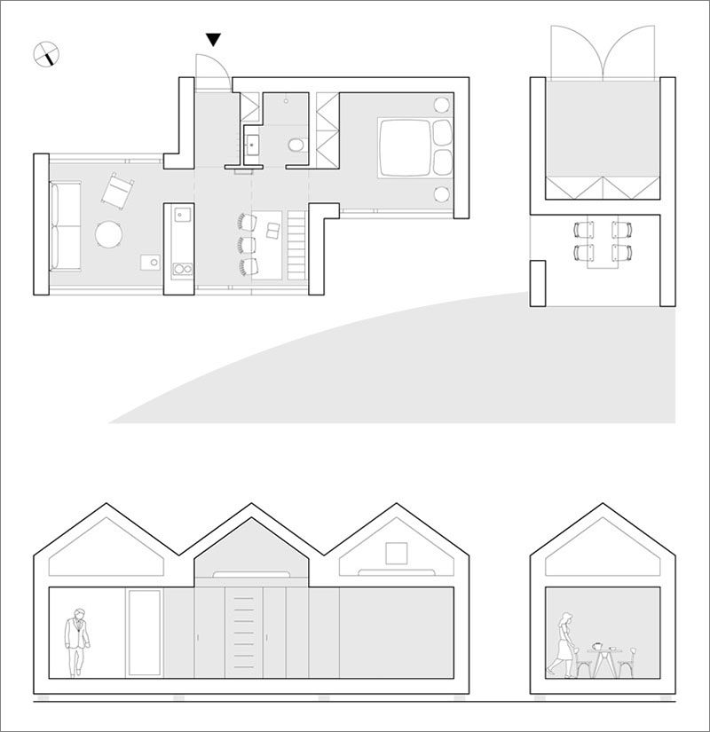 Atelier 111 have designed this small wood cottage that sits on the bank of a pond, and was inspired by traditional fisherman's cabins. #ModernCottage #ModernCabin #WoodCabin #Architecture