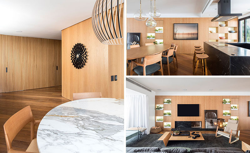 David Ito Arquitetura have recently completed the interiors of an apartment in Sao Paulo, Brazil, for a middle-aged couple, who wanted a space that would take advantage of the views, the natural light, and the terrace. #ModernApartment #WoodInterior #InteriorDesign