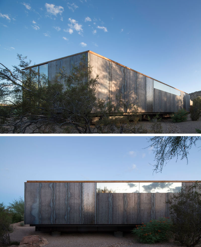 Chen + Suchart Studio have designed a modern art studio that features an exterior of weathering steel panels and a bright white interior. #ArtStudio #ArtistStudio #Architecture #ModernArchitecture