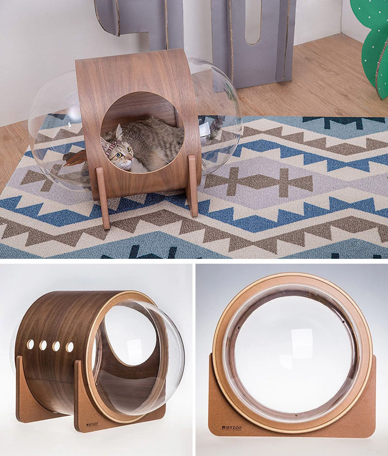 MYZOO have created the Spaceship Series, a line of fun and modern cat beds, plus one can be wall-mounted. #CatBed #ModernCatBed #WallMountedCatBed