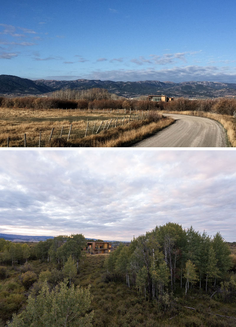 RO | ROCKETT DESIGN have completed a new and contemporary two-storey house in Driggs, Idaho, that's surrounded an expansive wetland and upland regions. #ModernHouse #ContemporaryHouse #Architecture