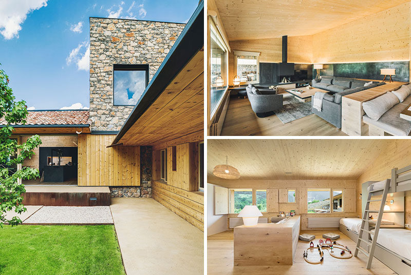 Dom Arquitectura have designed a new and contemporary family house that's situated in La Cerdanya, an old settlement east of the Pyrenees, divided between France and Spain. #ModernHouse #WoodInterior