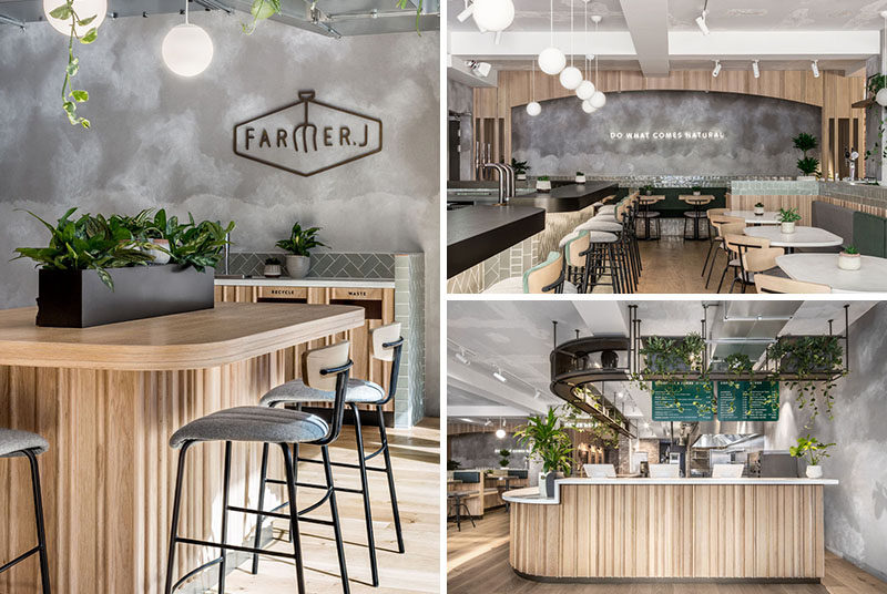 Australian based design studio Biasol, have recently completed Farmer J, an all-day restaurant in London, that serves from morning to night, week to weekend, and coffee to cocktails. #RestaurantDesign #RestaurantFacade