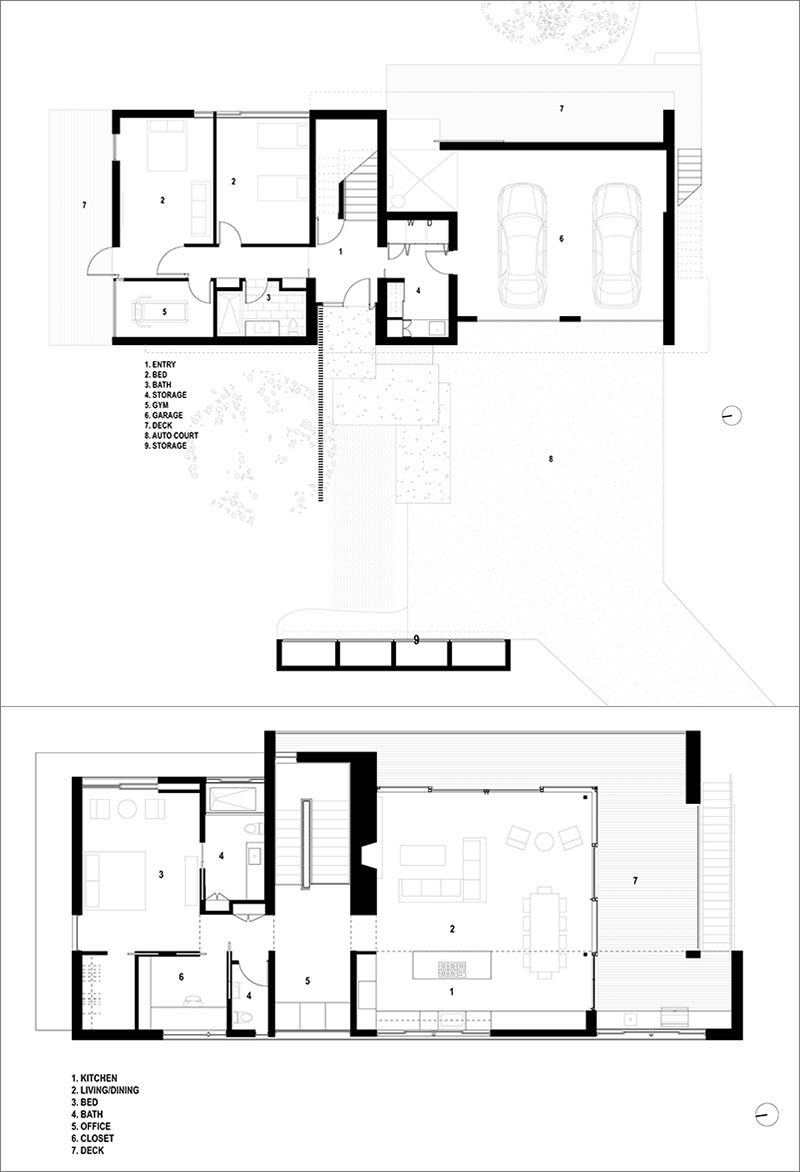 FLOOR PLAN - RO | ROCKETT DESIGN have completed a new and contemporary two-storey house in Driggs, Idaho, that's surrounded an expansive wetland and upland regions. #ModernHouse #ContemporaryHouse #Architecture