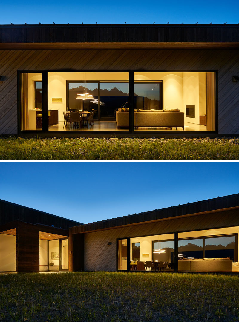 This modern house has large windows to allow for picturesque mountain views. #Windows #LargeWindows