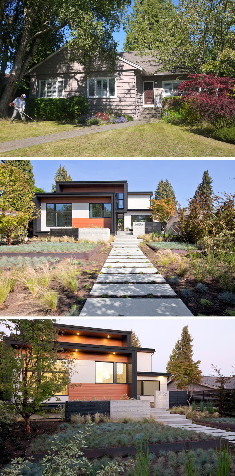 BEFORE + AFTER - ONE SEED Architecture + Interiors have recently completed the transformation of a 1957 bungalow in Vancouver’s Oakridge neighbourhood, that was the homeowner’s boyhood home and is now where he and his wife are raising their two sons. #HouseRenovation #ModernHouse #Architecture