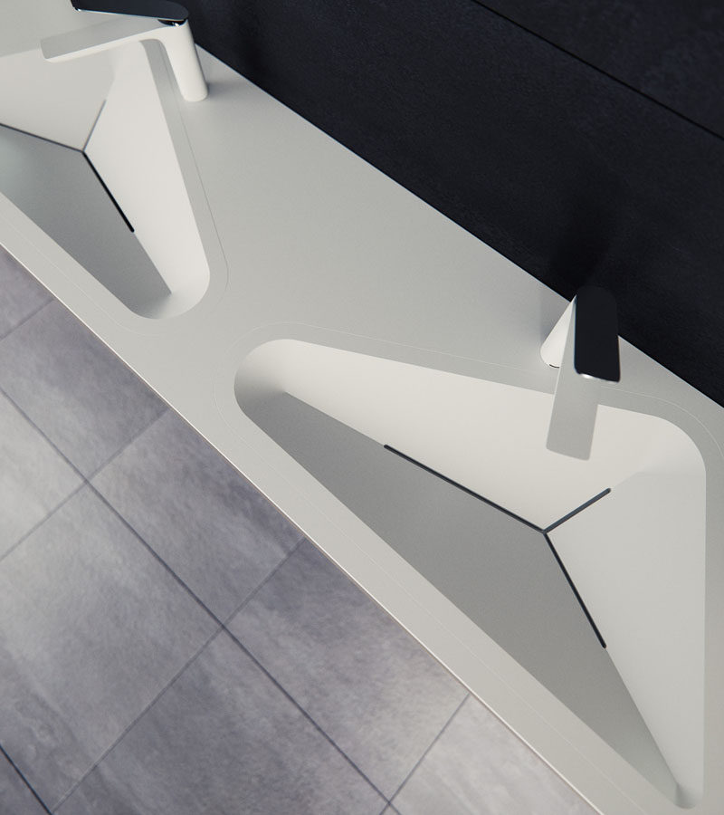 Le Projet have designed a modern bathroom sink that has contemporary crisp lines and geometric shapes. #BathroomDesign #BathroomSink #ModernBathroom