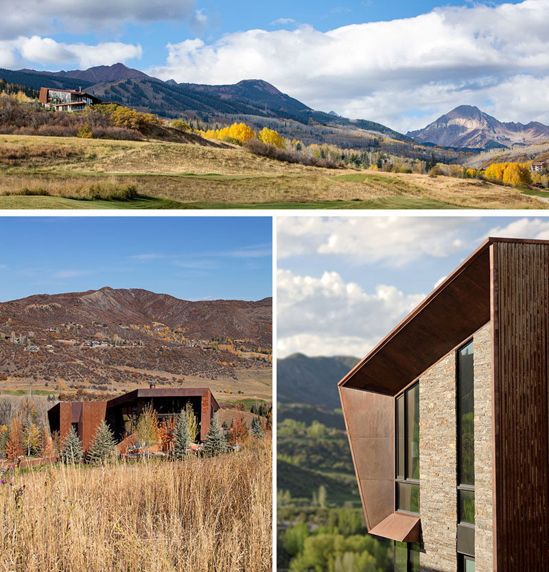 Skylab have designed the Owl Creek Residence, a single shared, stand-alone home in Snowmass, Colorado, that was built for two families. #ModernHouse #Architecture #HouseDesign