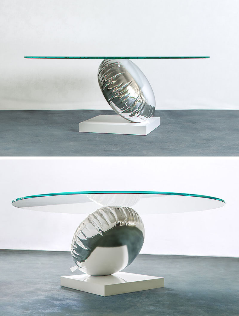 Christopher Duffy and Dario Costa have designed The Balloon Table (Balance) for Duffy London. #ModernFurniture #FurnitureDesign #Design #Table