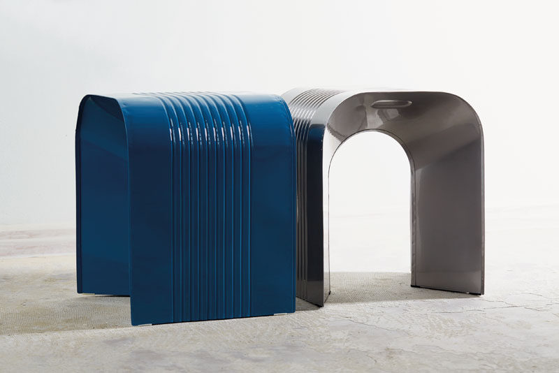 Netherlands-based designers Lennart and Lauren Leerdam, have created a steel stool that's inspired by one of the biggest icons in industrial mass production, the classic tin can. #ModernFurniture #SteelFurniture #SteelStool #ModernStool