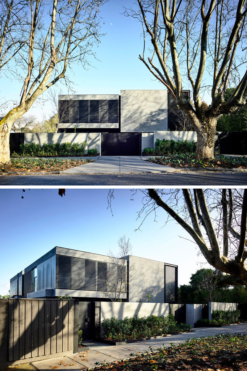 AGUSHI Construction together with architects and interior designer firm Workroom, have completed a new 4-bedroom residence in Melbourne, Australia. #ModernHouse #ModernArchitecture