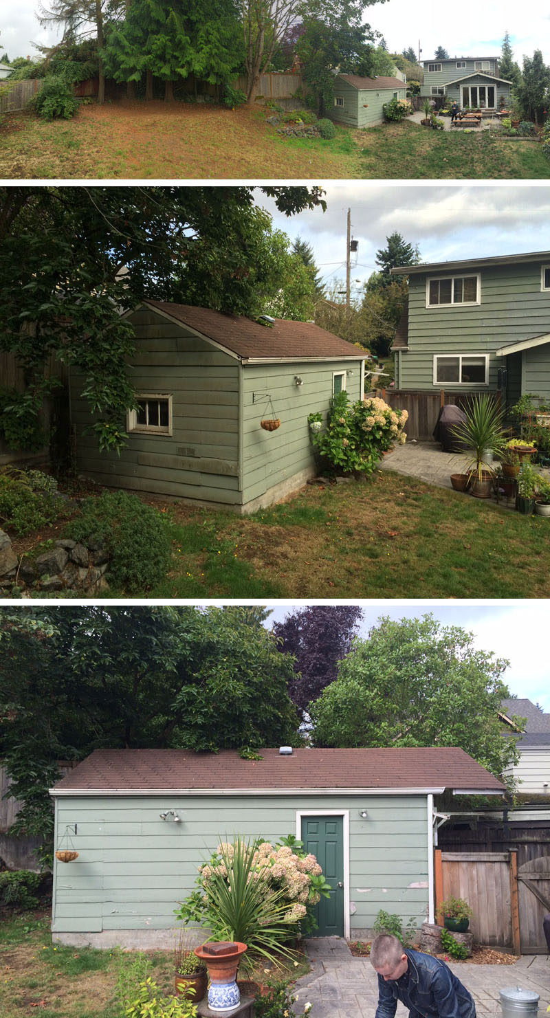 BEFORE PICS - Best Practice Architecture have converted what was once a regular backyard garage and transformed it into a lofty and often tiny house. #TinyHome #TinyHouse #GarageConversion