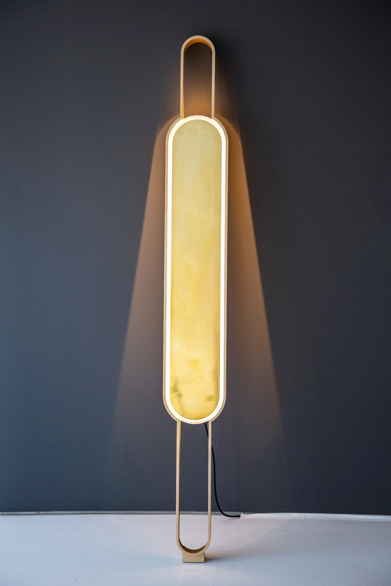 Mark Kinsley and Tamera Leigh Staten of Lake + Wells, together with Karice, have created Portal, a modern lamp that's neither a sconce nor a floor lamp, and yet it it can act as both. #Lighting #LightDesign #ModernLighting