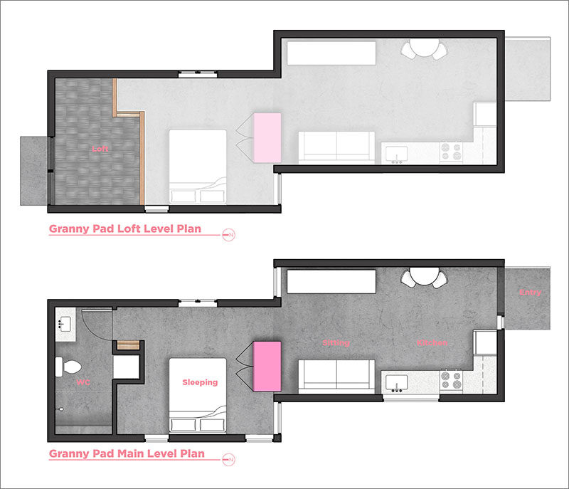 FLOOR PLAN - Best Practice Architecture have converted what was once a regular backyard garage and transformed it into a lofty and often tiny house. #TinyHome #TinyHouse #GarageConversion