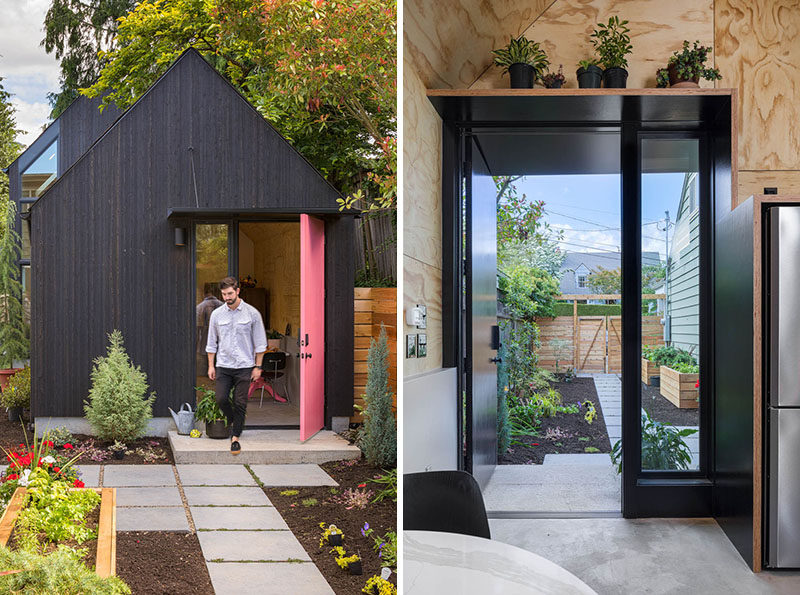 Best Practice Architecture have converted what was once a regular backyard garage and transformed it into a lofty and often tiny house. #TinyHome #TinyHouse #GarageConversion