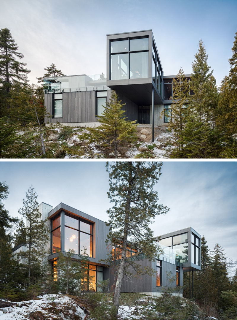 Thellend Fortin Architectes have recently completed 'Long Hortizontals', a modern house that's located in Petite-Rivière-Saint-François, Québec. #ModernArchitecture #ModernHouse