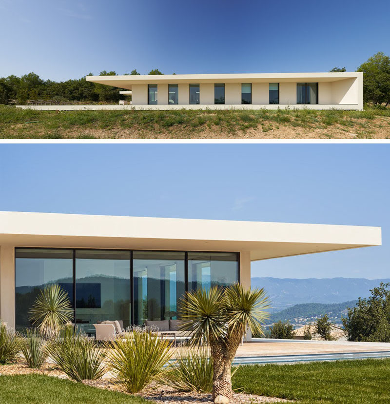 PietriArchitectes have designed 'Maison P', a modern single storey house that's located in the village of Puy-Sainte-Réparade in France. #Architecture #HouseDesign #ModernHouse